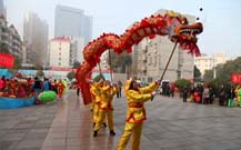 舞龍舞獅隊(duì)表演的活動(dòng)照片